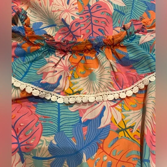 Girls floral print romper - Picture 4 of 5